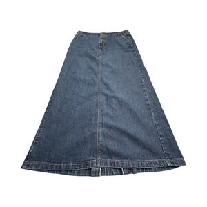 C. 1946 Denim Skirt Womens 34x35 Blue Maxi Cotton Blend Modest